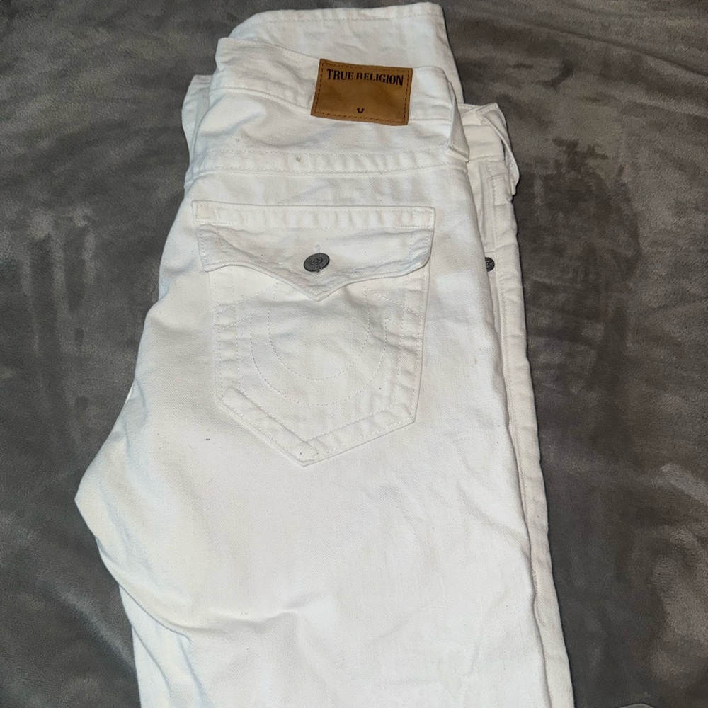 True Religion Men’s White Jeans - Classic Straight Fit